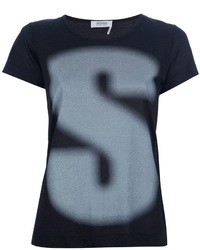 T-shirt à col rond imprimé gris foncé Sonia Rykiel