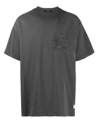T-shirt à col rond imprimé gris foncé Stampd