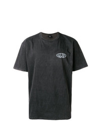 T-shirt à col rond imprimé gris foncé Stussy