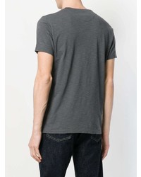 T-shirt à col rond imprimé gris foncé Woolrich