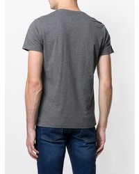 T-shirt à col rond imprimé gris foncé Hackett