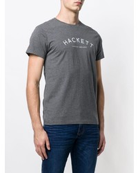 T-shirt à col rond imprimé gris foncé Hackett