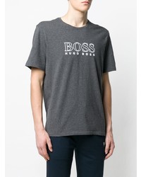 T-shirt à col rond imprimé gris foncé BOSS HUGO BOSS