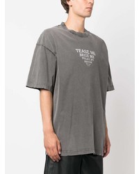 T-shirt à col rond imprimé gris foncé Vetements