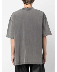 T-shirt à col rond imprimé gris foncé Vetements