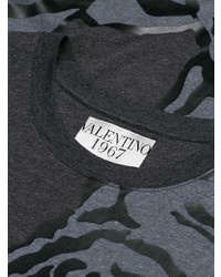 T-shirt à col rond imprimé gris foncé Valentino