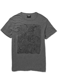 T-shirt à col rond imprimé gris foncé Todd Snyder