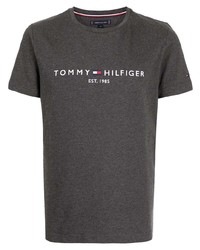 T-shirt à col rond imprimé gris foncé Tommy Hilfiger