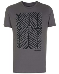 T-shirt à col rond imprimé gris foncé Track & Field