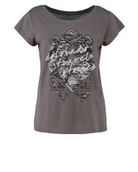 T-shirt à col rond imprimé gris foncé TWINTIP