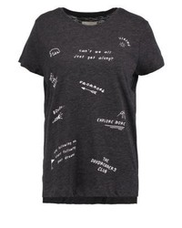 T-shirt à col rond imprimé gris foncé TWINTIP