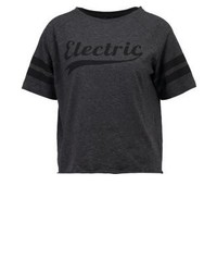 T-shirt à col rond imprimé gris foncé TWINTIP