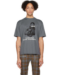 T-shirt à col rond imprimé gris foncé Undercover
