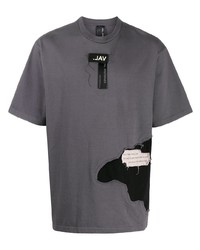 T-shirt à col rond imprimé gris foncé VAL KRISTOPHE