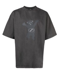 T-shirt à col rond imprimé gris foncé We11done