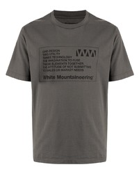 T-shirt à col rond imprimé gris foncé White Mountaineering