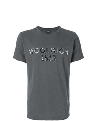 T-shirt à col rond imprimé gris foncé Woolrich