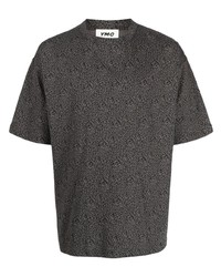 T-shirt à col rond imprimé gris foncé YMC