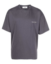 T-shirt à col rond imprimé gris foncé YOUNG POETS