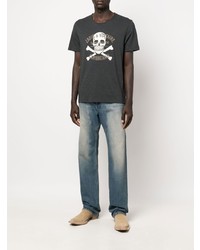 T-shirt à col rond imprimé gris foncé Zadig & Voltaire