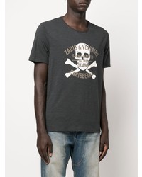 T-shirt à col rond imprimé gris foncé Zadig & Voltaire