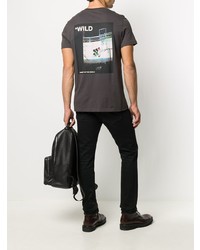 T-shirt à col rond imprimé gris foncé Zadig & Voltaire