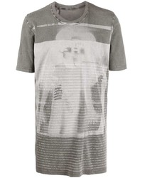 T-shirt à col rond imprimé gris 11 By Boris Bidjan Saberi