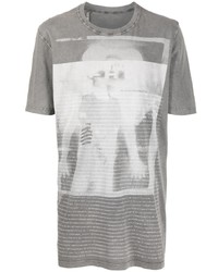 T-shirt à col rond imprimé gris 11 By Boris Bidjan Saberi