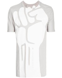 T-shirt à col rond imprimé gris 11 By Boris Bidjan Saberi