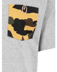 T-shirt à col rond imprimé gris A Bathing Ape