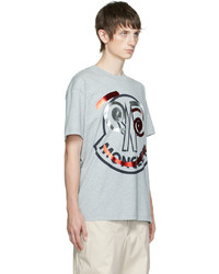 T-shirt à col rond imprimé gris Moncler Genius