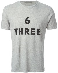 T-shirt à col rond imprimé gris 6397