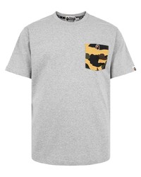 T-shirt à col rond imprimé gris A Bathing Ape