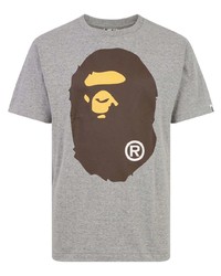 T-shirt à col rond imprimé gris A Bathing Ape