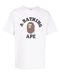 T-shirt à col rond imprimé gris A Bathing Ape