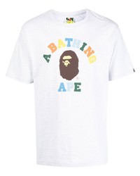 T-shirt à col rond imprimé gris A Bathing Ape