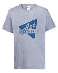T-shirt à col rond imprimé gris A.P.C.
