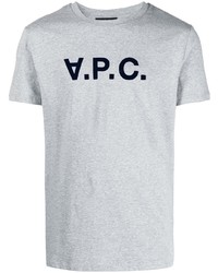 T-shirt à col rond imprimé gris A.P.C.