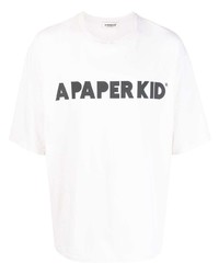 T-shirt à col rond imprimé gris a paper kid