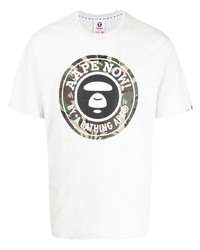 T-shirt à col rond imprimé gris AAPE BY A BATHING APE