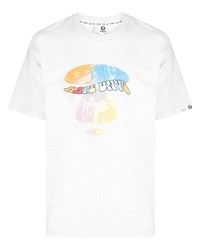 T-shirt à col rond imprimé gris AAPE BY A BATHING APE