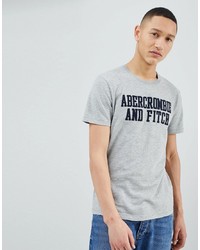 T-shirt à col rond imprimé gris Abercrombie & Fitch