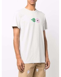 T-shirt à col rond imprimé gris RIPNDIP