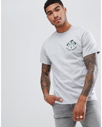 T-shirt à col rond imprimé gris Abuze London