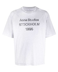 T-shirt à col rond imprimé gris Acne Studios