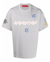 T-shirt à col rond imprimé gris ACUPUNCTURE 1993