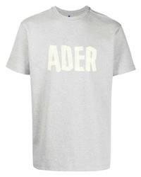 T-shirt à col rond imprimé gris Ader Error