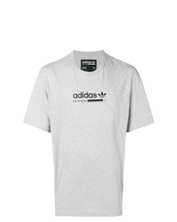 T-shirt à col rond imprimé gris adidas