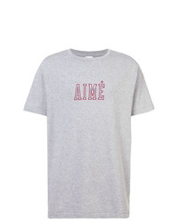T-shirt à col rond imprimé gris Aimé Leon Dore