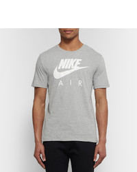 T-shirt à col rond imprimé gris Nike